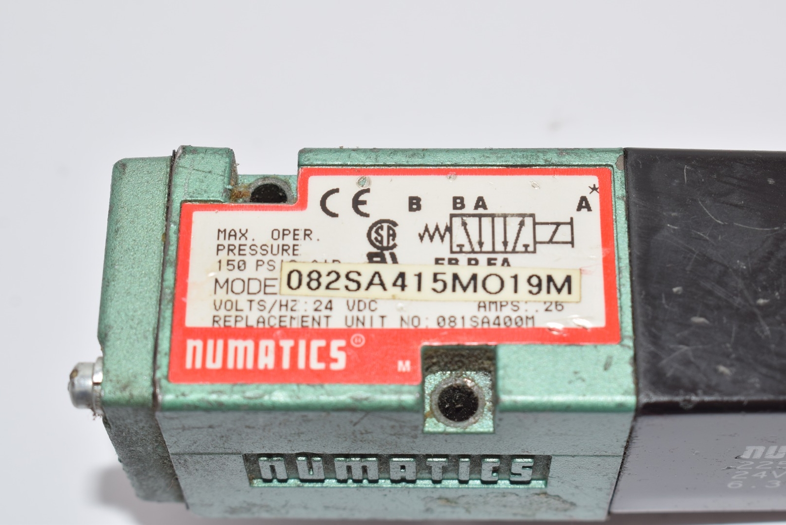 Numatics 082SA415M019M Directional Control Valve, 225285B 24VDC 6.3