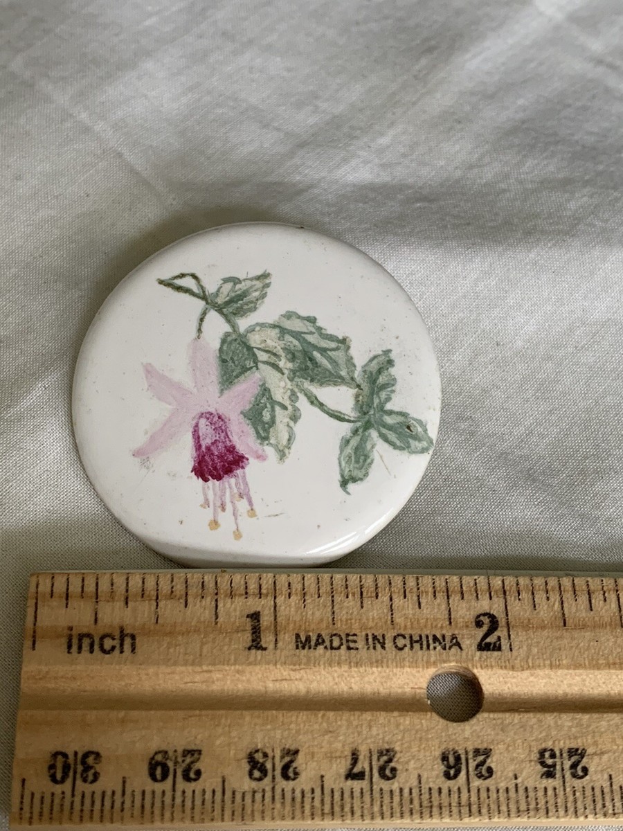 Vintage Ceramic Fushia Flower Metal Shank Button FF-48 | eBay