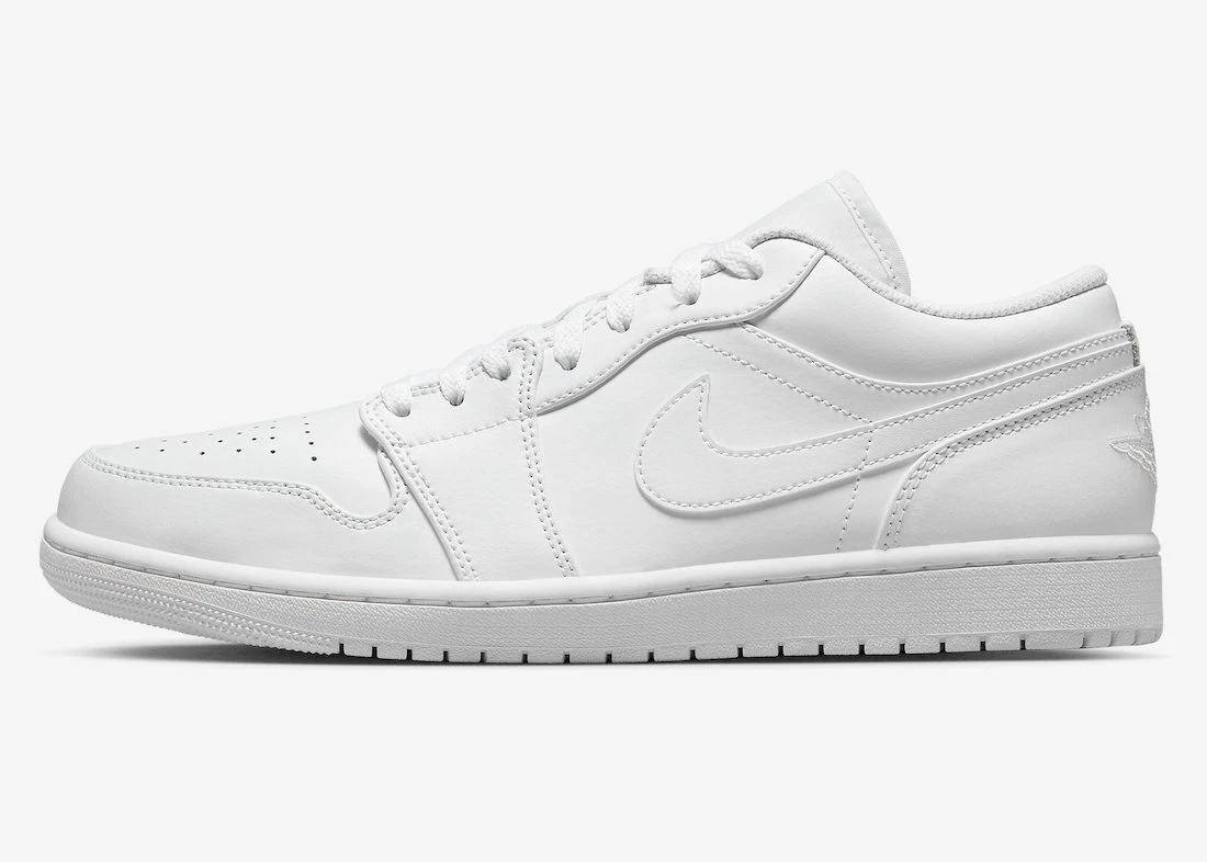 Nike Air Jordan 1 Retro Low Triple White 2022 553558-136 sz 13 Men's