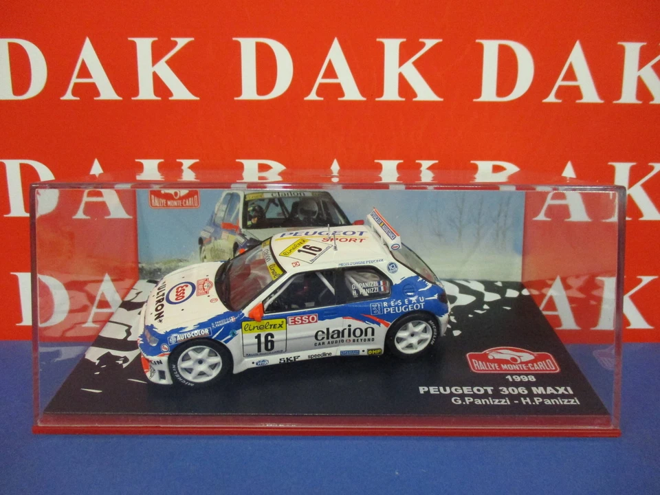 Die cast 1/43 Modellino Auto Peugeot 306 Maxi Rally Monte Carlo 1998 G. Panizzi - Immagine 4 di 4