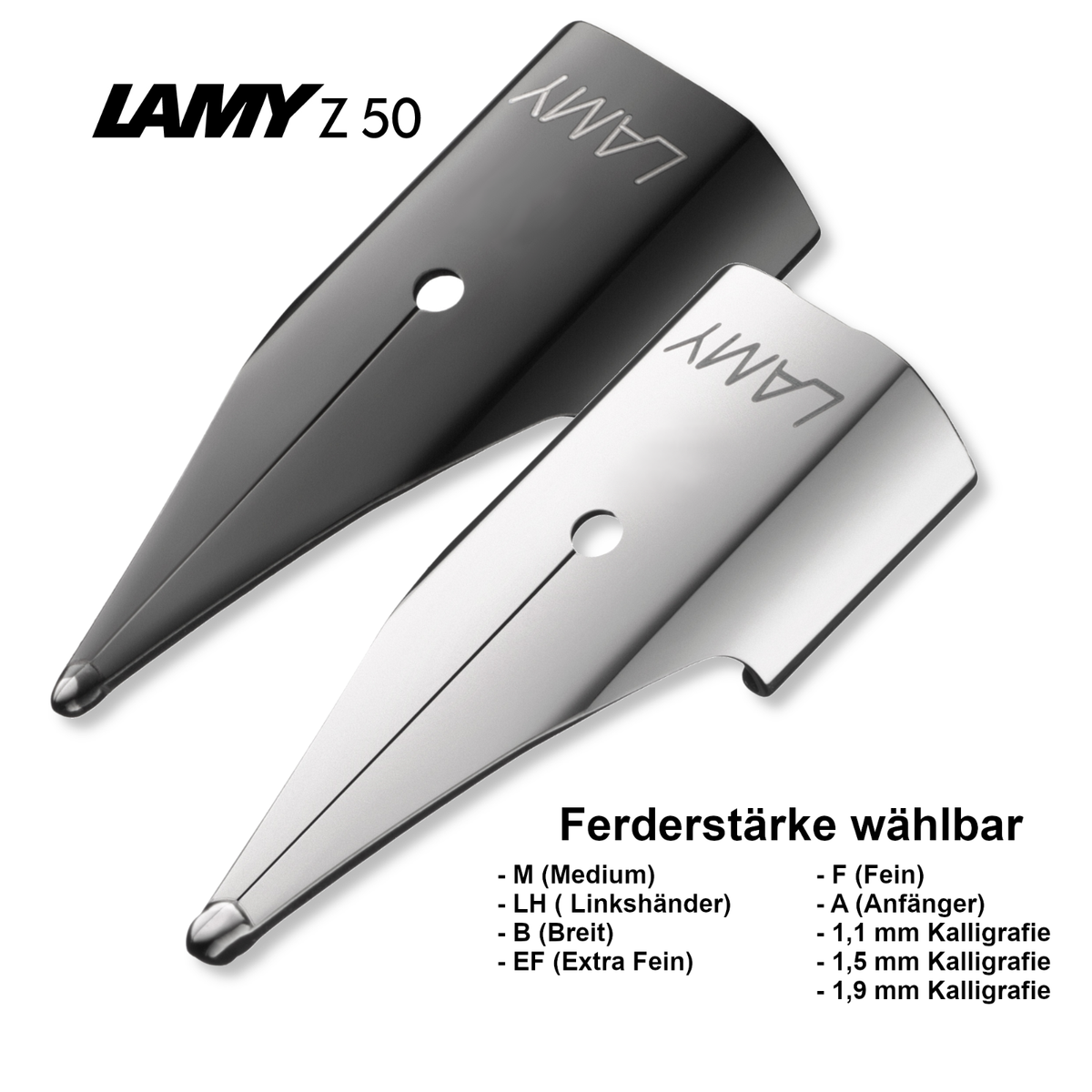 Lamy Z 50 Feder Z50 Ersatz Schwarz Blank Safari Al-Star joy Nexx
