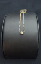 Modern 1/3 Carat Diamond 14K Yellow Gold 18" Necklace  Cable Link Chain