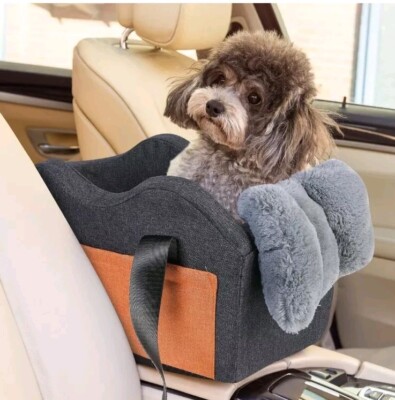 Dog Or Cat Car Seat for Small Center Console Pet Booster Small, Gray 