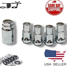 4x Chrome 14x1.5 Anti-Theft Wheel Lock Lug Nut Kit Fit GMC Yukon Sierra1500&More