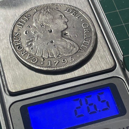 ESPAÑA 8 Reales del año 1795 Carlos IIII IV Potosi PP Bolivia Resellos chinos - Foto 7 di 7