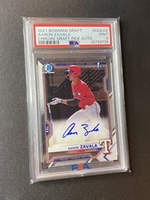 Aaron Zavala 2021 Bowman Draft Chrome 1st Auto #CDAAZ Autograph PSA 9 Rangers