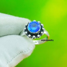Blue Topaz Gemstone 925 sterling silver handmade Gift Ring US size 5 to 13