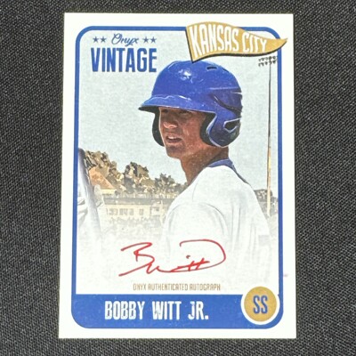 2020 Onyx Vintage Bobby Witt Jr. Red Ink SP Autograph 🔥 /25