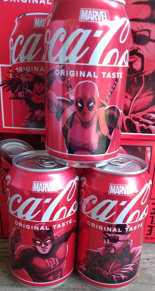 3 COKE COCA COLA CAN 2024 Marvel EDITION Dare Devil Nick Fury