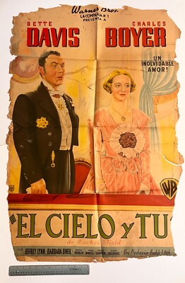 ''El Cielo y Tu'' (All This and Heaven Too) 1940 Original Movie Poster Bette Davis