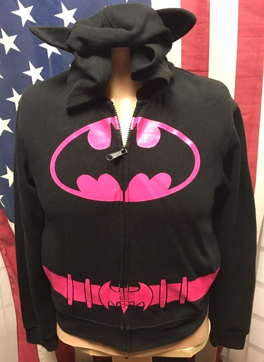 BATMAN girls lrg hoodie Batgirl hooded pink Comics youth DC sweatshirt logo eBay 