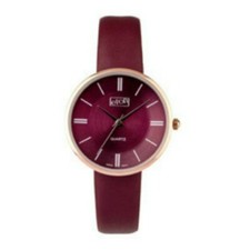 Eton Wrist Watch Ladies Claret PU Strap Rose Gold Case Matching Dial Casual Gift