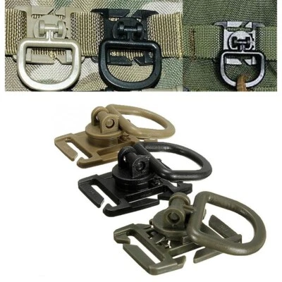 LUCIERNAGA 5pcs Rotatable D Clip Buckles for Backpack Vest Molle Tactical Pouch