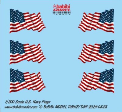 1/200 US Navy Flags 3D Decal Set from Babibi Models - DNT-01038 - 3 Flags