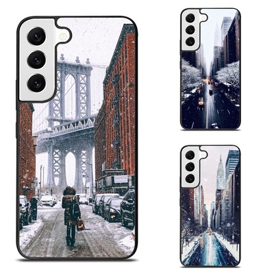 Snow Winter New York City Durable Cover For Samsung S25 S24 S23 FE Ultra a15 a16