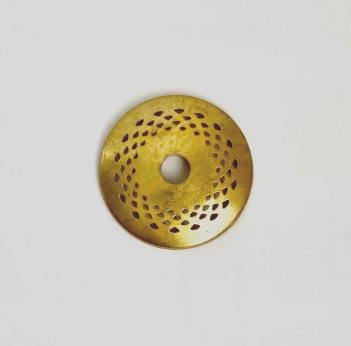 Vintage 2 1/2" Stamped Brass Lamp Shade Cap Tiffany Style Stained Glass Raw