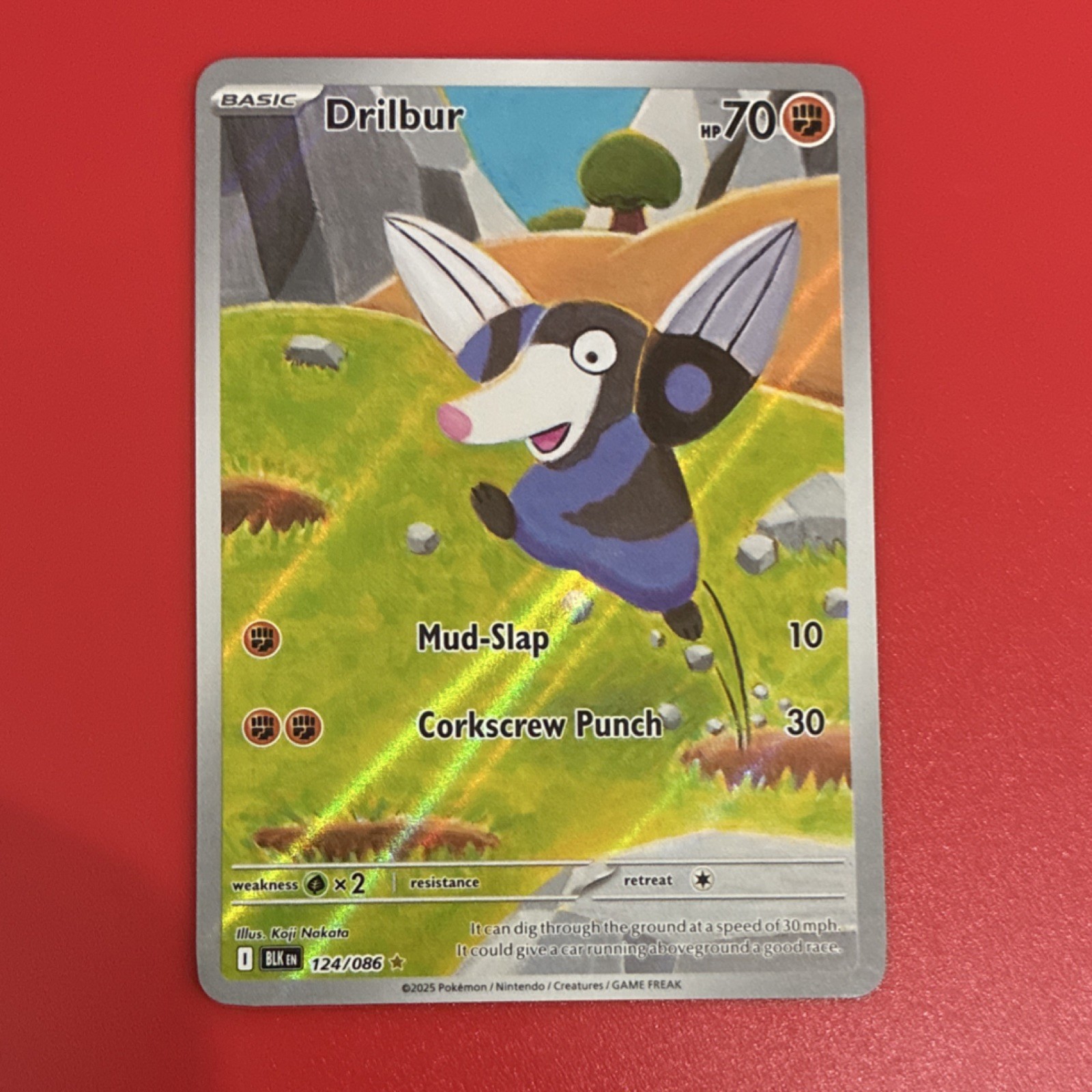 Pokemon Co Drilbur #124/086 SV: Black Bolt Illustration Rare Reverse Holo EN