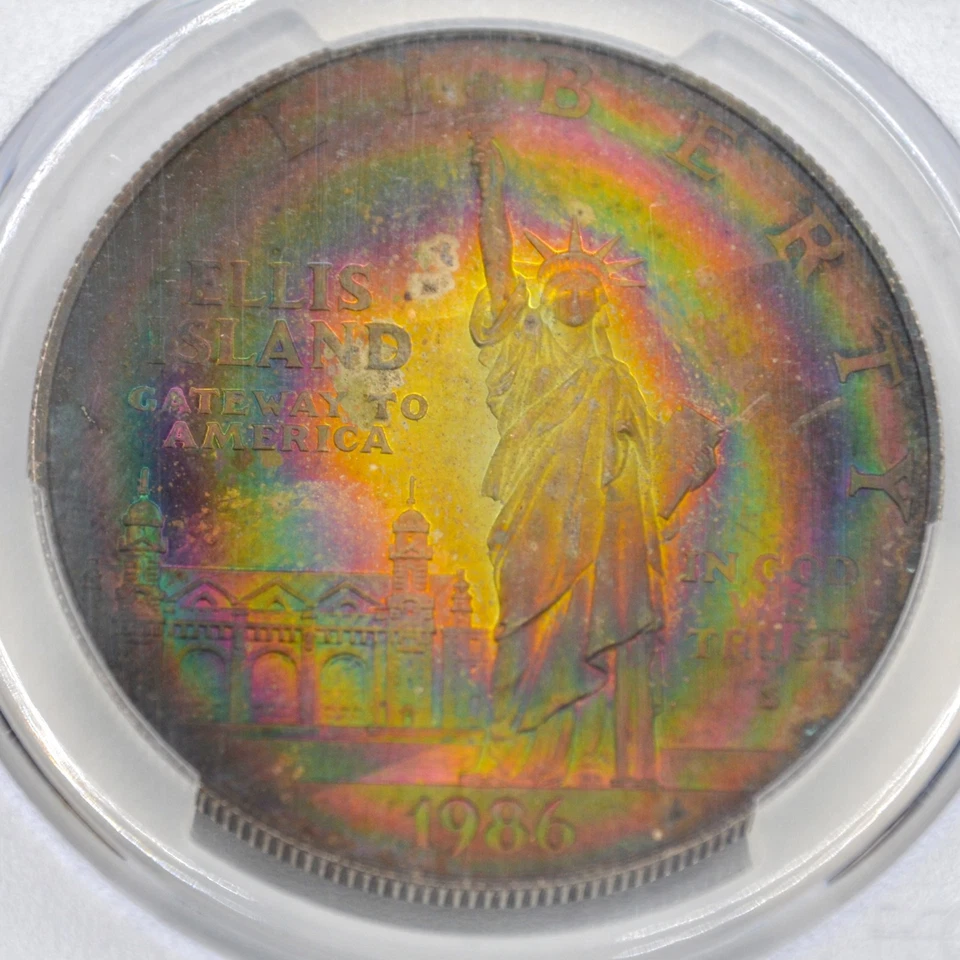 1986-S $1 Statue of Liberty Commemorative Dollar PCGS PR67 - Gorgeous Toning - Image 2 of 4
