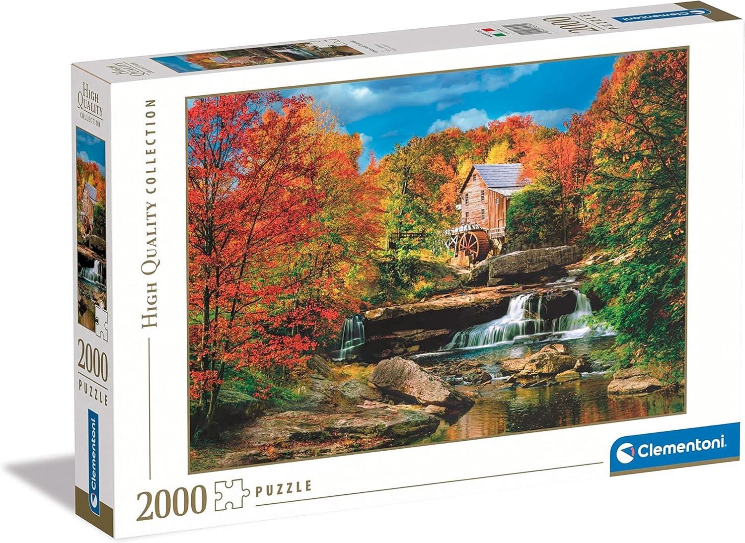 Water Wheel Mill Puzzle Scenic Stream and Trees 2000 Piece Jigsaw Puzzle