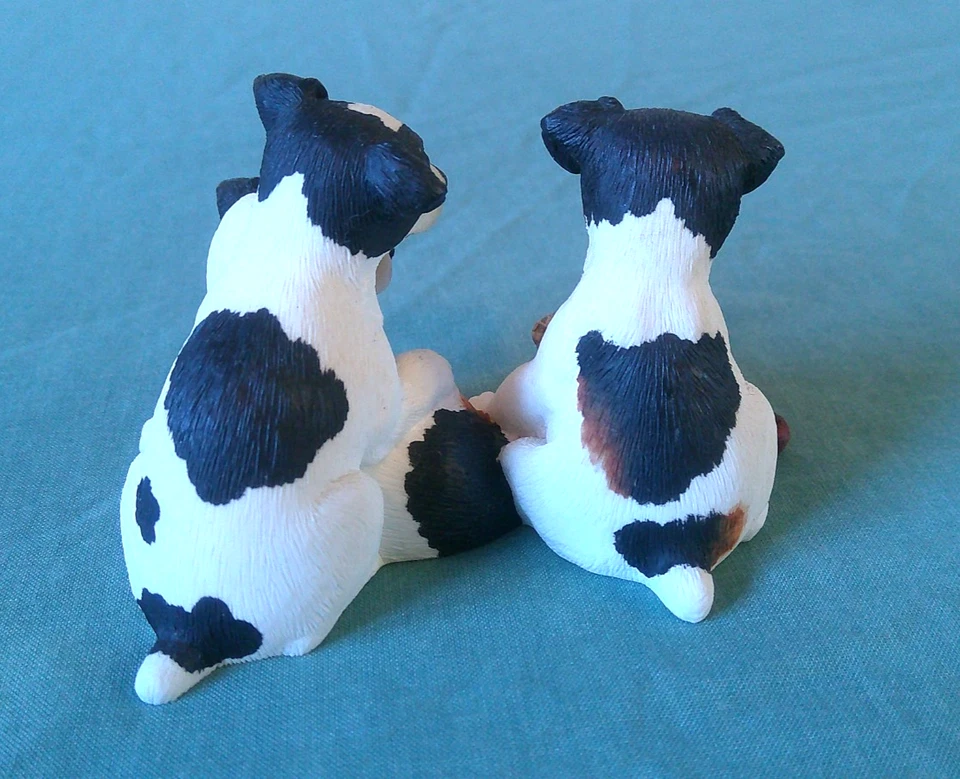 2 DOG FIGURINES JACK RUSSEL PUPS BORDER FINE ARTS WEST HIGHLAND TERRIER UNMARKED - Image 4 of 4