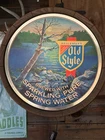 Vintage 1983 Old Style 16" Round Beer Barrel Lighted Wall Hanging Sign WORKS!