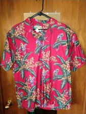Magnum P.I. Shirt Vintage Paradise Found 2XL Red Floral Parrots