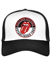 Rolling Stones Est 1962 Mesh Trucker Hat Black White Cap