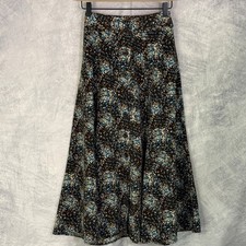 Vtg y2k Christopher Banks Brown Ditsy Floral Maxi Skirt Womens Sz 4 90s Grunge
