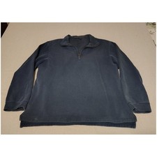 LL Bean Quarter Zip Pullover Sweatshirt Blue Men's Medium Casual Comfort LL