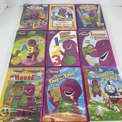 Barney Lot Of 9 HIT DVDs ABC, Counting, Everyone Special, House, Sing Song, Vtg