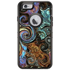 OtterBox Defender for iPhone / Samsung Galaxy - Gold Brown Black Abstract Swirls