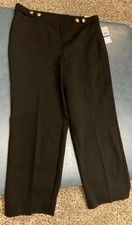 Michael KORS Women’s XL Black Pull-On Stretch Pants Gold Buttons NWT $110