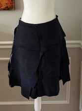 Vintage Designer 100 Wool Avante Garde Panel Side Zip Skirt Abstract M