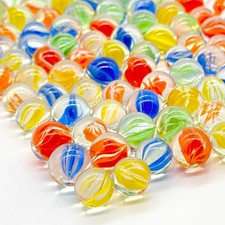 Glass Marbles - Bulk 100Pcs Cat Eye Mix 4 Colors Medium Sized Thick Marble