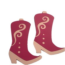 pink cowboy boots Paper Piece For Scrapbooks Junk Journal Handmade