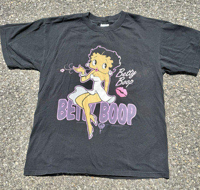 Vintage Betty Boop Cartoon Retro 90s T Shirt Size L Large Black 1994