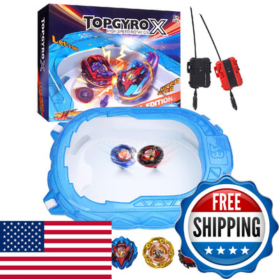 BGOVTAPO X Stadium Starter Kit - 6 Battle Tops Arena Set with 2 Launchers, Accel