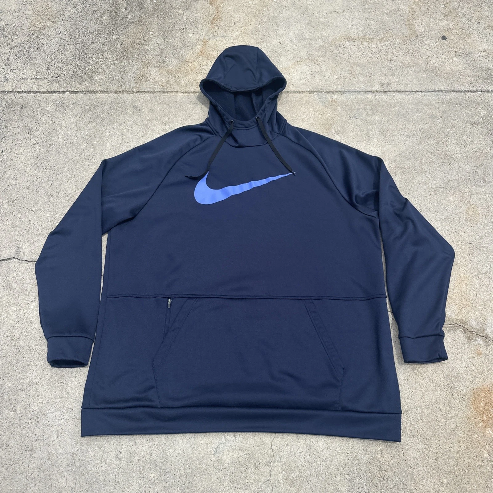 Nike Therma-Fit Pullover Hoodie Swoosh Logo Mens Size 3XLT Tall Blue Fleece