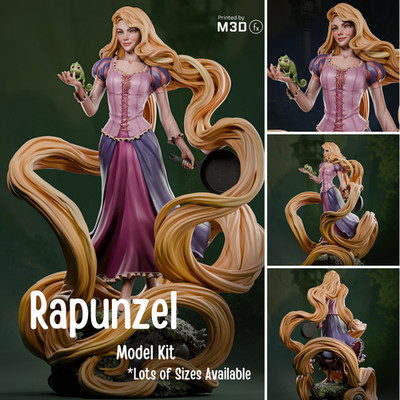 RAPUNZEL - (1:6, 1:9, 1:12) 3D Modellbausatz Figur unbemalt ungebaut TANUKI