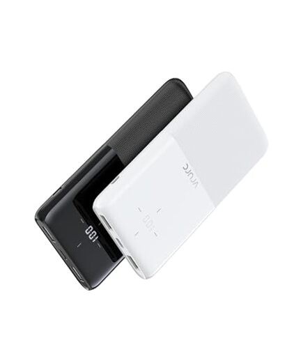 2-Pack 10,000mAh Portable Charger Fast Charging Power Bank with Black-White