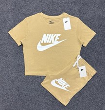 Women Nike 2 Piece Outfit, Shorts Set, Cream XS