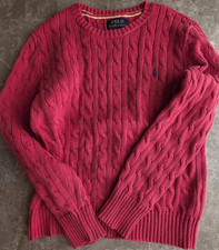 Two Polo Ralph Lauren Boys Cable Sweater Red and Yellow bundled set of 2