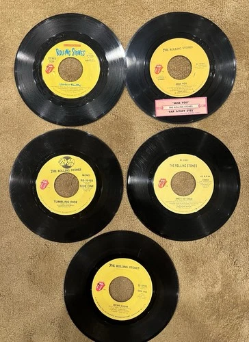 Rolling Stones 45s Lot #1.  Five Records. 45 Rpm. Very good condition.