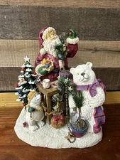 Pfaltzgraff Snow Bear Collection 2002 Snow Bear Santa Resin Sculpture