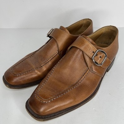 Dario Dodoni Brown Leather Monk Strap Dress Shoes Men s 7.5 / 8 / EU 41 Italy