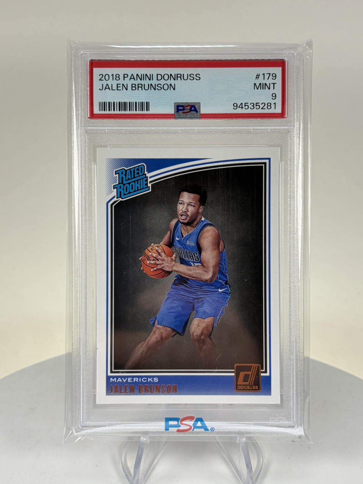2018-19 Donruss Rated ROOKIE Jalen Brunson #179 - PSA 9 Mint - Mavericks