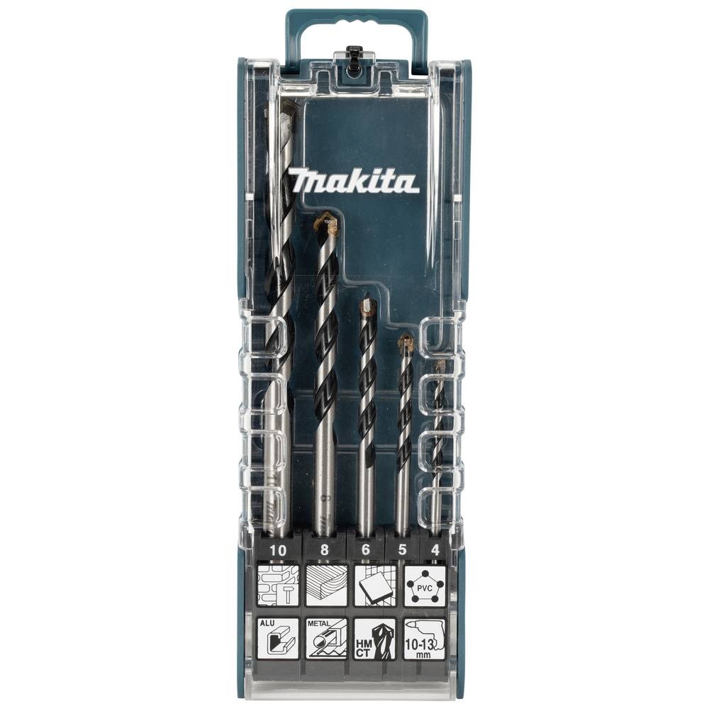 Jeu de forets polyvalents Makita E-14255 en carbure de tungstène 5 pièces de 4 à 10 mm