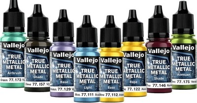 Vallejo True Metallic Metal 18ml Base / Light / Shade / Airbrush Vallejo Farbe