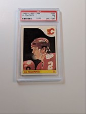 1985-86 O-Pee-Chee Rookie Al MacInnis Rookie PSA 7 Calgary Flames #237