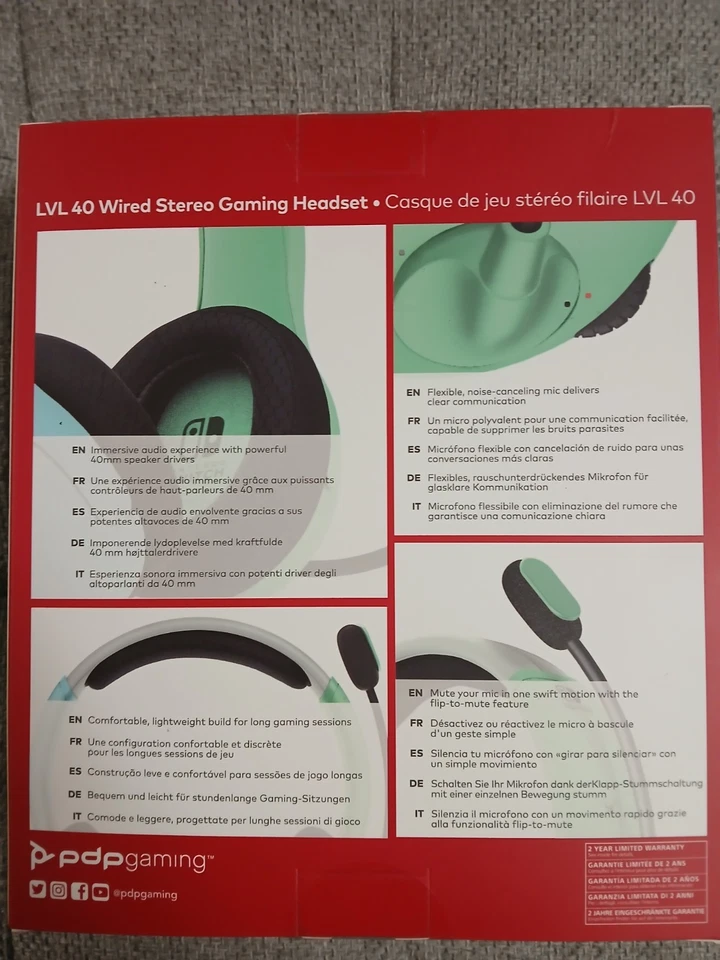 New LVL 40 Wired Stereo Gaming Headset for Nintendo Switch - Image 2 of 2